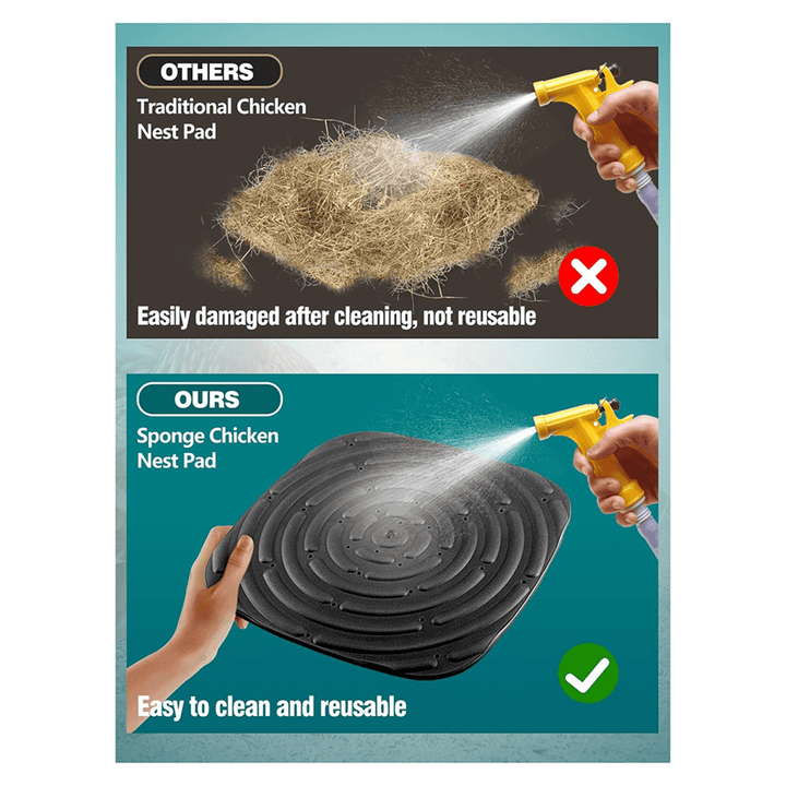 8 Pack Washable Chicken Nesting Pads for Laying Eggs, Nesting Box Liners for Chicken Coop Reusable Chicken Litter Black