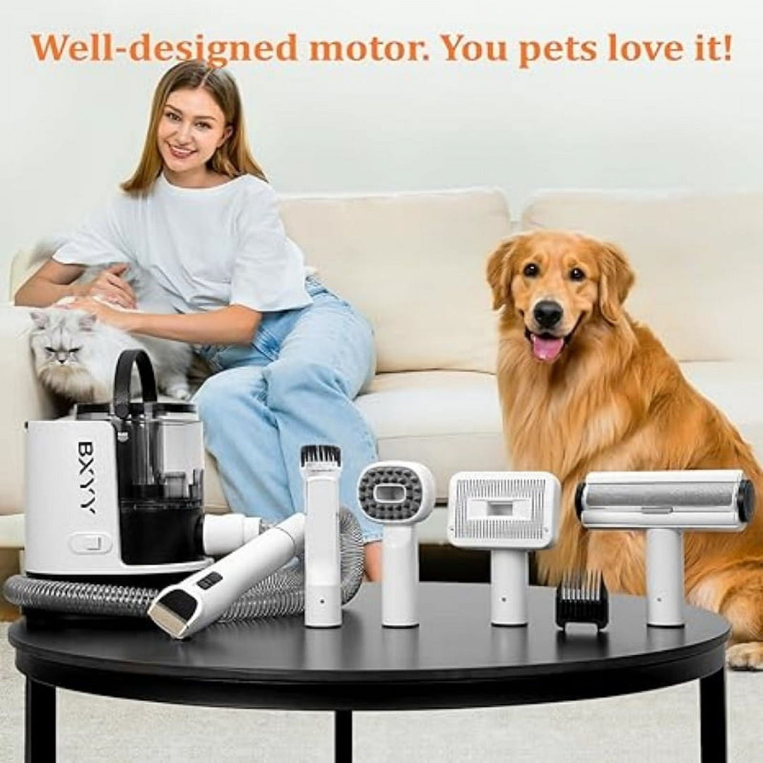 Professional 2.5L Pet Grooming Kit – 5-in-1 Vacuum Clipper System for Dogs, Cats & Small Animals, Low-Noise Hair Suction & Trimming