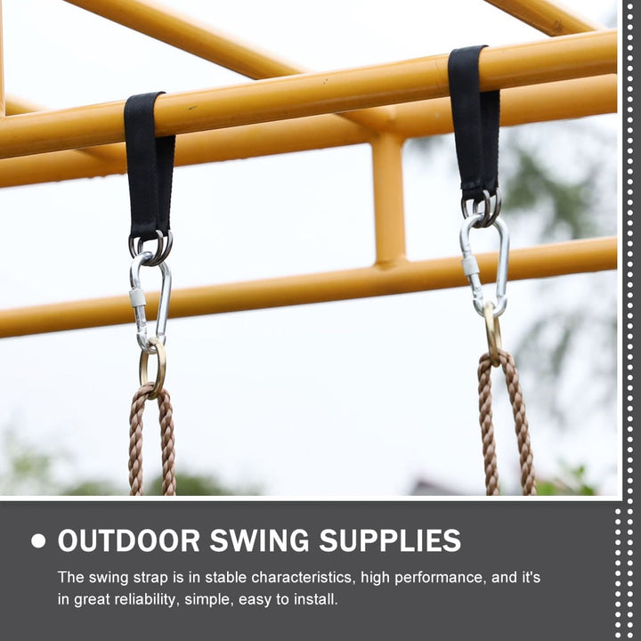 UPOUART 6Pcs Tree Swings Straps Black for Outdoor Swing Accessory and Load Bearing