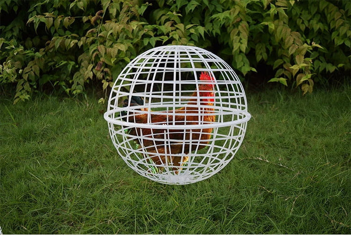 2 Pcs Chicken Balls Cage for Outside, Movable Chicke Coops, Sturdy & Safe & Roomy, Plastic Rolled Cage for Free-Range Pigeons, Rabbits, Ducks, Chicken, White 7.87 Inch
