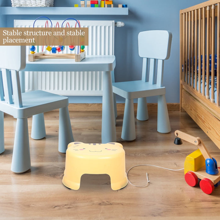 MUSEYA Small Stool for Bathroom Yellow Plastic Rectangular Stool 1Pack