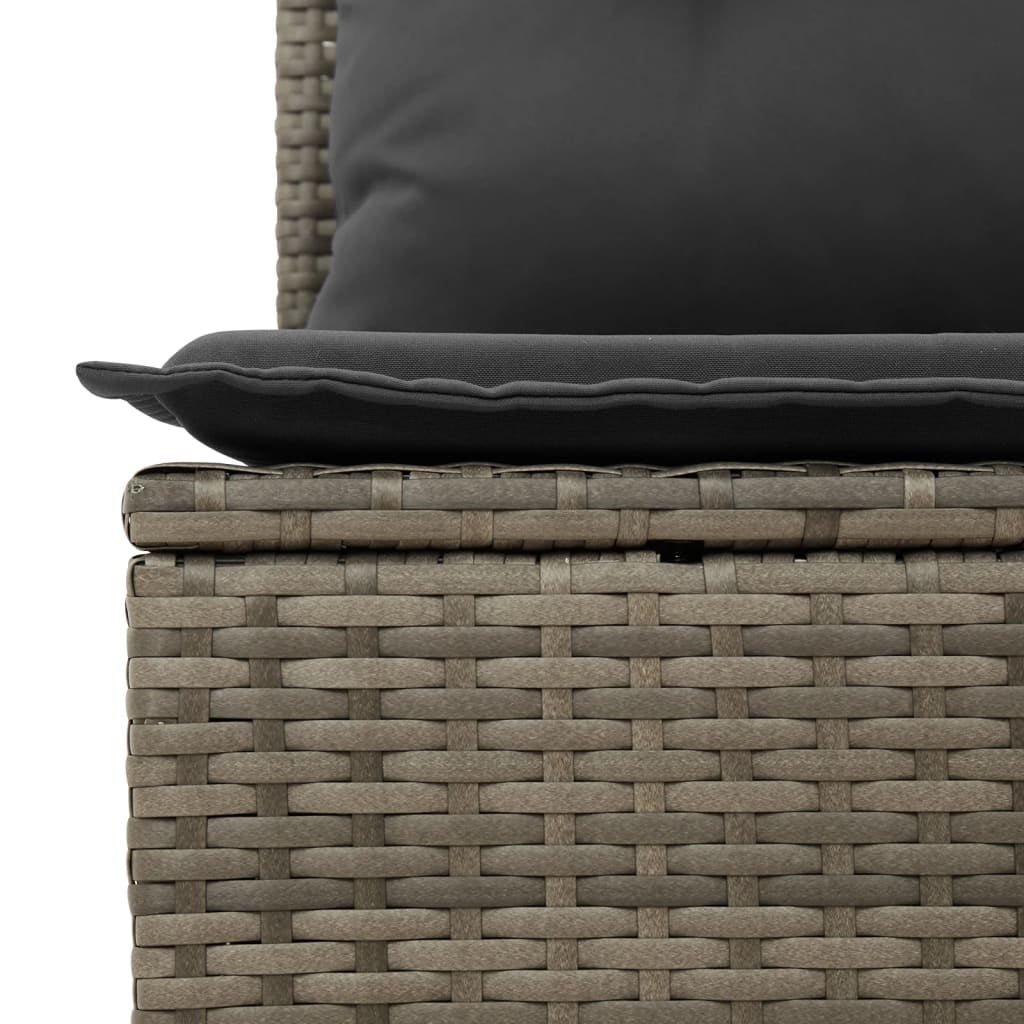 vidaXL Garden Sofa Set Grey PE rattan Large Adjustable Feet