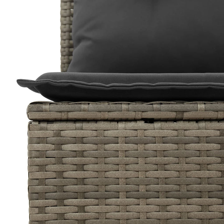 vidaXL Garden Sofa Set Grey PE rattan Large Adjustable Feet