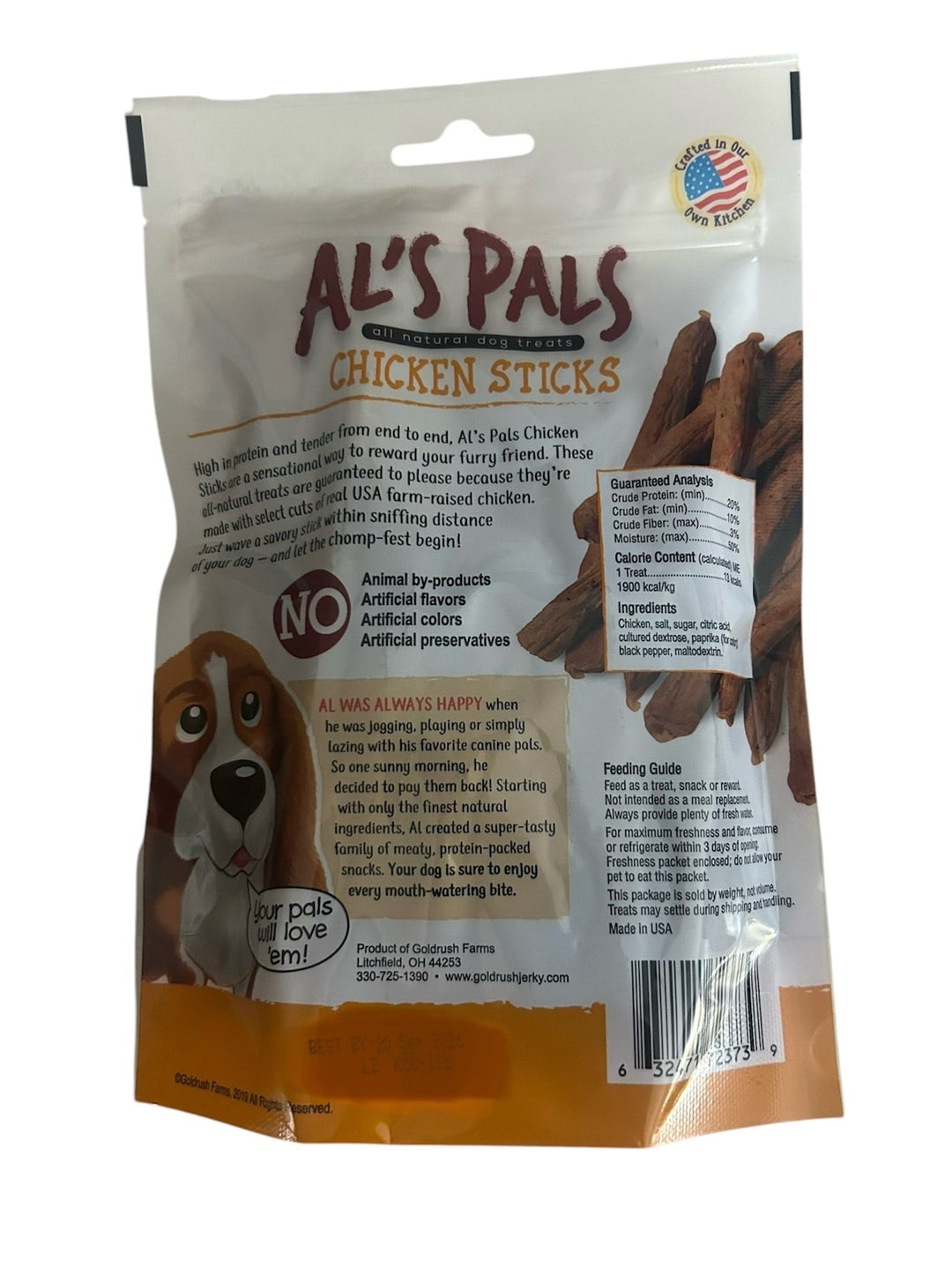 Al's Pal All Natural Dog Treats Bundle - Al's Pals Chicken Sticks 7.8 oz, Al's Pals Beef Sticks 7.8 oz, Al's Pals Pork Sticks 7.8 oz, bundled with Eselect Bag Clip