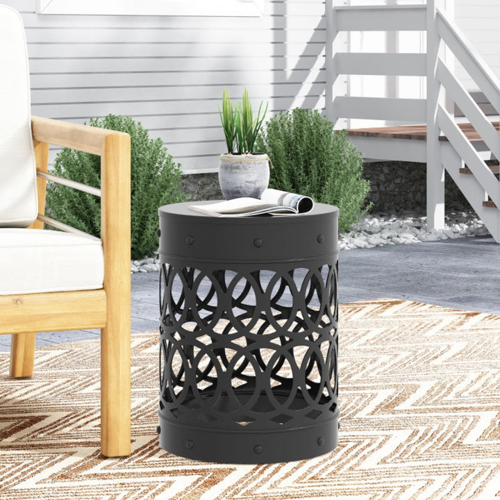 DIANJIE Outdoor Metal end Table Large