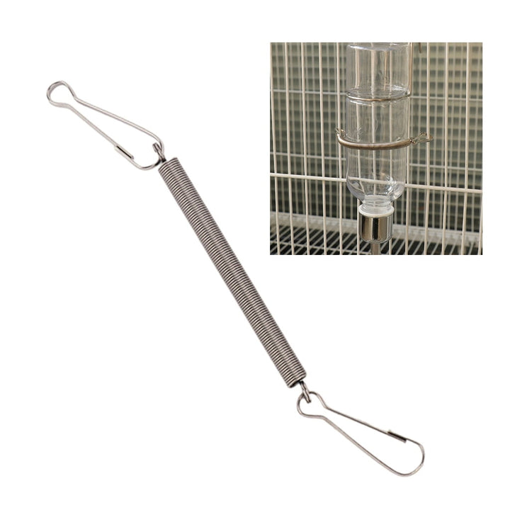 3.1in Metal Spring with 2 Clips for Hamster Rabbit Guinea Pigs Water Dispenser