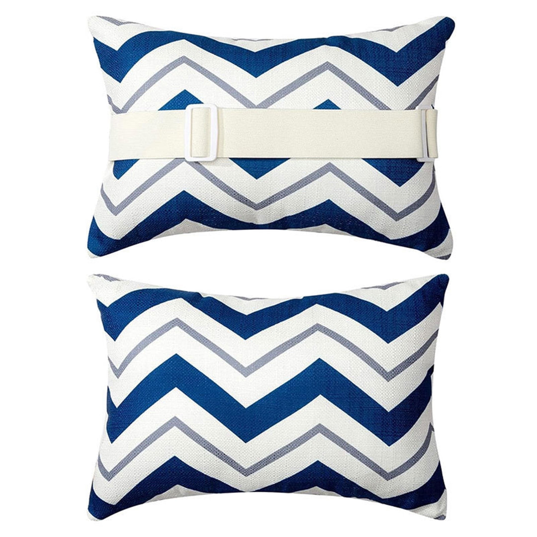 RKZDSR Waterproof Outdoor Chaise Lounge Headrest Cushion Cover - Striped Pillow for Patio & Garden, Comfortable & Stylish Cushion Insert Included