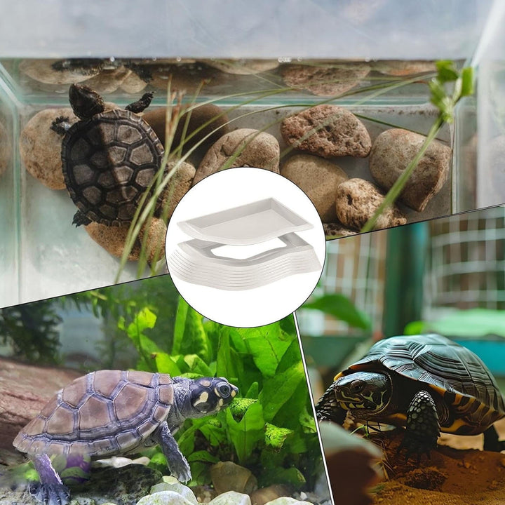 Turtle Water Basin with Steps,Non-slip Multi-purpose Turtle Reptile Pool,Simulate the natural growth environment of turtles Pool, Aquarium Waters Tray for Amphibia