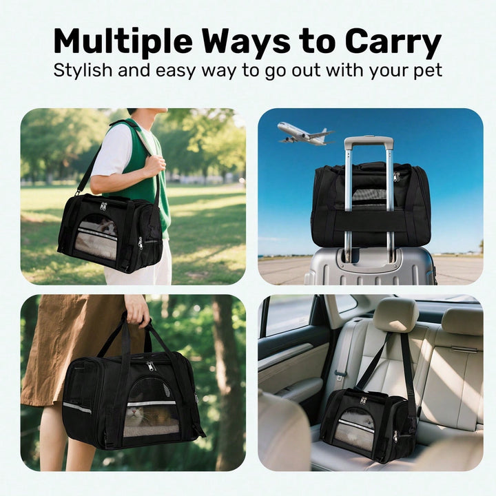 Cat Carriers Dog Carrier Pet Carrier For Small / Medium Cats Dogs Puppies (Up To 20lbs), TSA Airline Approved Small Dog Carrier Soft Sided, Collapsible Waterproof Travel Puppy Carrier