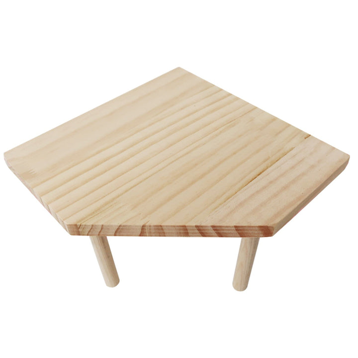 NIBOLOG Small Animal Stand Bite Resistant Natural Wood Pet Table Hamster Perch Stand Playing Platform Cage Accessories