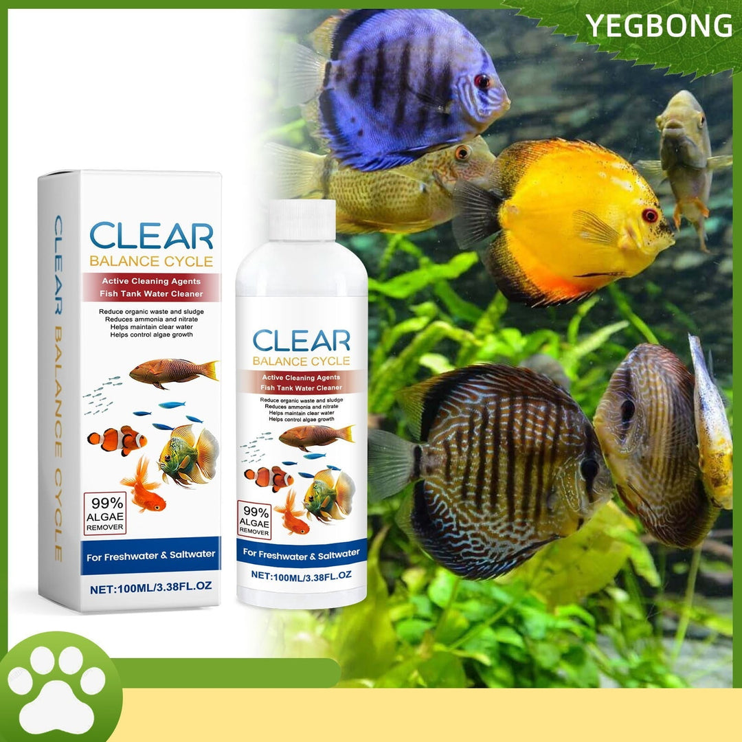 Cadorn CLEAR BALANCE CYCLE Fish Tank Water Cleaner - 120ml - Reduces Waste, Sludge & Algae for Freshwater/Saltwater Tanks & Spas