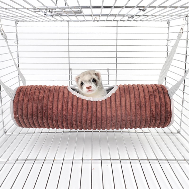 3PCS Cage Hammock Ferret Hide Tunnel Warm Rat Small Animals Play Tube Swing Sleeping Hanging Bed Nest Hideaway Toy