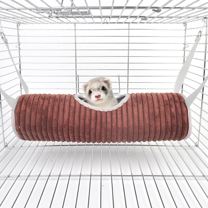 3PCS Cage Hammock Ferret Hide Tunnel Warm Rat Small Animals Play Tube Swing Sleeping Hanging Bed Nest Hideaway Toy
