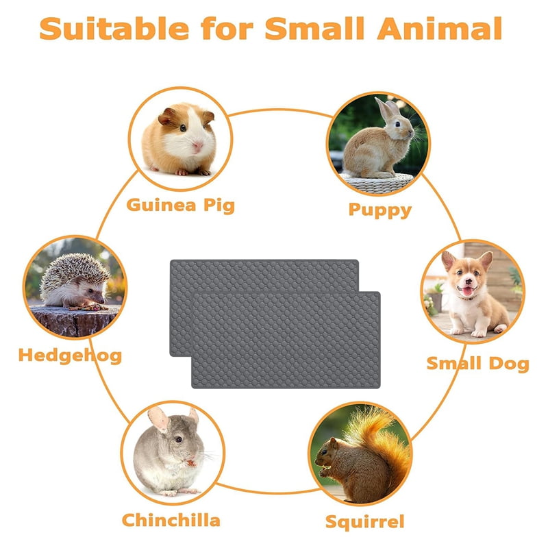 Guinea Pig Cage Liners, Washable , Waterproof Reusable & Anti Slip, Absorbent Bedding 2Pcs
