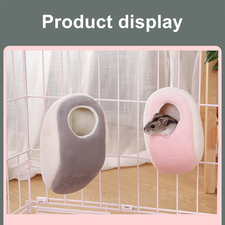 RoamHome Mini Warm Pet House Nests Autumn Winter Pet Nest for Mice Hamster Rabbit Small Animal Cotton Thermal Cage Household Small Animals Cage (Gray)