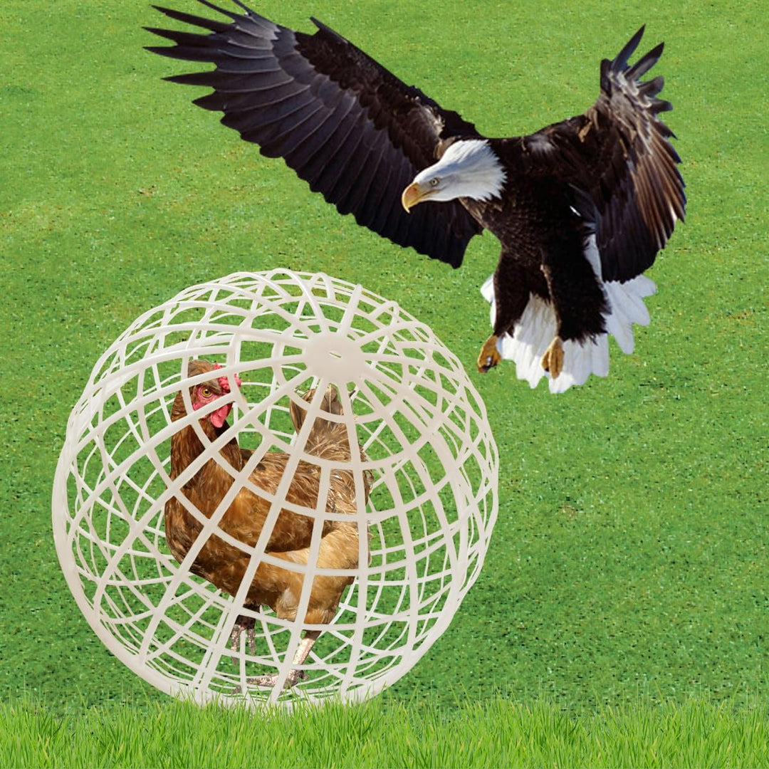 20CM Ball-Shaped Movable Chicken Coop, Outdoor Rollable Round Chicken Cage, Rabbits Ducks Safe Walking Cage, Chicks Ball Cage for Pet Outdoor Farm Use