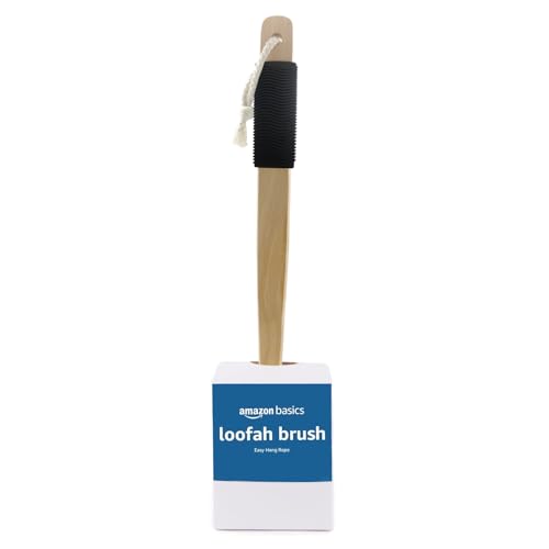 Amazon Basics Loofah Brush, Shower Brush with Handle