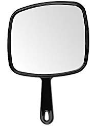 ForPro Professional Collection Extra Large Hand Mirror with Handle, 9" W x 12" L, Multi-Purpose Handheld Mirror with Distortion-Free Reflection, Black