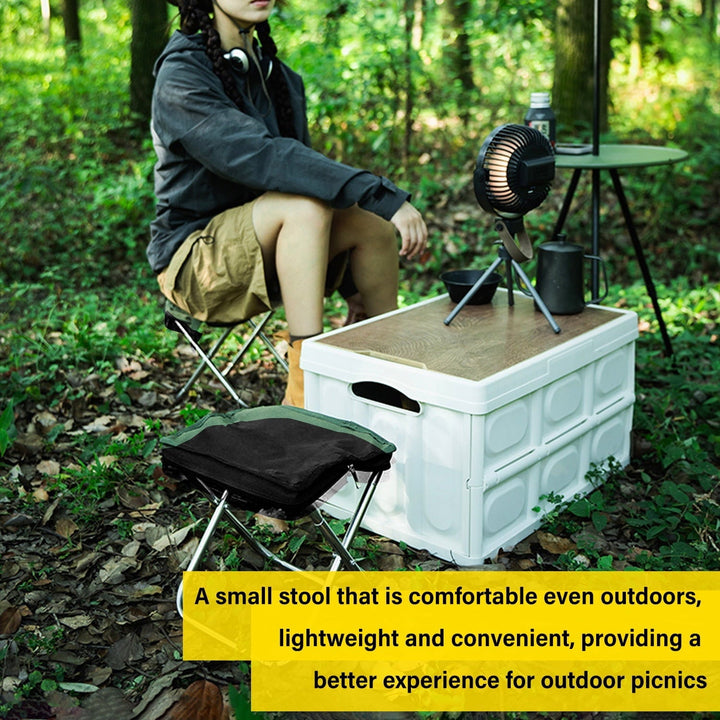 EKIND Portable Folding Camping Stool Lightweight Aluminum Alloy Chair for Outdoor Activities, Compact, Durable, Heavy Duty Design(Black)