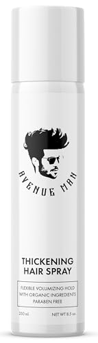 Avenue Man Hair Thickening Spray for Men - Professional Volumizing & Strong Hold Texturizing Spray for Men - Humidity Resistant & Easy Rinse Formula - Long-Lasting Mens Hairspray Extra Hold - 8.5 oz
