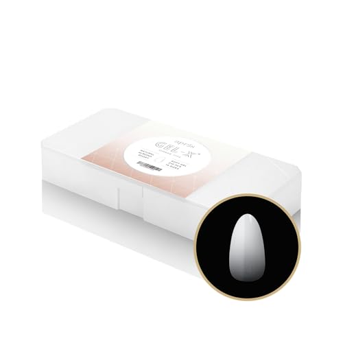 Apres Ombre Gel-X® Box of Nail Tips, 14 Sizes 00-9, Premium Quality (Natural Almond Short, 210 Count)