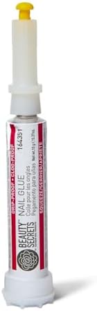 Beauty Secrets Drip & Clog Proof Nail Glue (1 Pack) Bundled with Nail File Black Cushion Medium Coarse 180/100 Grit by Beauty Secrets