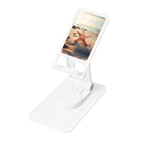 Starfish Cell Phone Stand 360° Adjustable Desktop Phone Holder Cradle Compatible With Most Mobile Phones White
