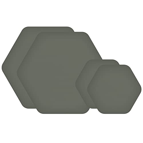 GEAR AID Tenacious Tape Hex 2.5” and 1.5” Shapes, Nylon Outdoor Fabric, Vinyl Repair Patches, Peel-and-Stick to Fix Holes and Burns in Down Jackets, Rain Gear, Tents, Tarps, OD Green, 4 Patches
