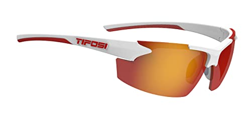 Tifosi Optics Track Sunglasses (White/Red, Smoke Red)