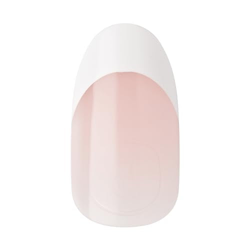 KISS Salon X-tend, Press-On Nails, Nail glue included, Pure', Light White, Medium Size, Oval Shape, Includes 30 Nails, 5Ml Led Soft Gel Adhesive, 1 Led Lamp, 1 Prep Pad, 1 Manicure Stick, 1 Mini File