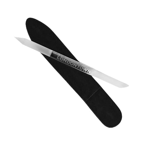 LONDONTOWN Double-Sided Glass Cuticle Pusher - Dual-Ended Under Nail Cleaner and Cuticle Remover Care Tool for Hands & Feet for Manicure Pedicures