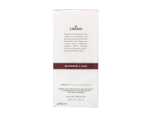Cremo Cologne for Men No. 8 Bourbon & Oak, 3.4 fl oz (Pack of 2)