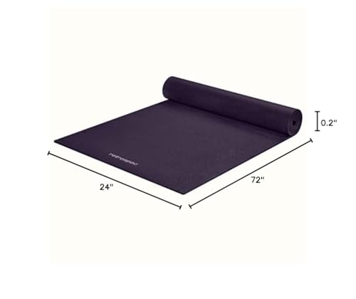Retrospec Pismo Yoga Mat for Men & Women - 72” x 24” x 5mm - Extra Long Non Slip Exercise Mat for Yoga, Pilates, Stretching, Floor & Home Workouts - Eggplant