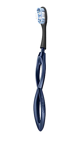 Colgate Keep Soft Manual Toothbrush for Adults with 2 Whitening Brush Heads, Navy