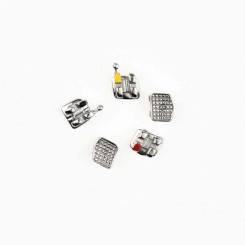 60Pcs Tooth Brace Teeth Model Mini Roth Brackets Roth 022 Slot Bondable with Hook on 347 (60pcs-Black)