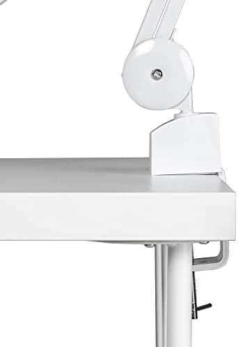 4BLANC® Alize Original Vacuum Nail Dust Collector for Pedicure with Built-in Dimmable LED Lamp, Certified HEPA 11 Medical Grade Replaceable Filter, and Universal Table Mount