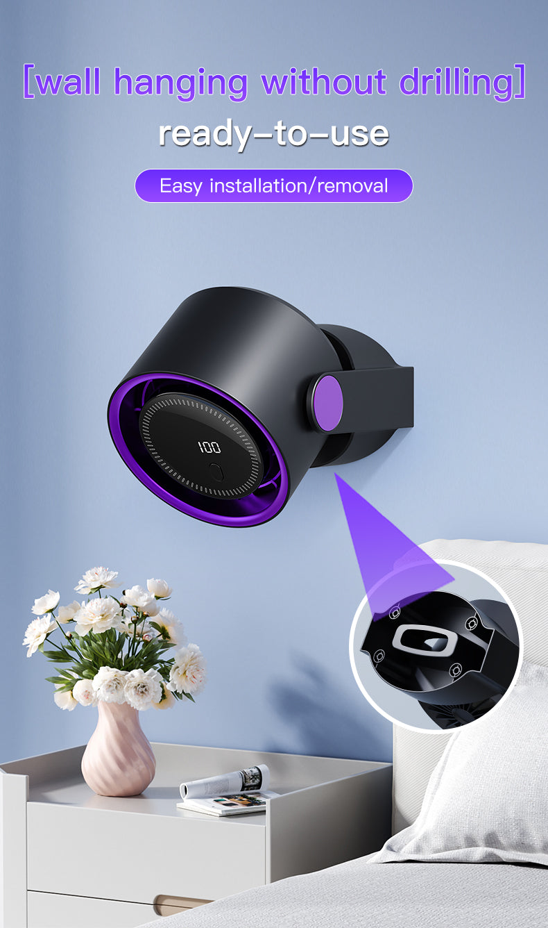 Xiaomi Smart Electric Fan 100 Speed Bladeless Fan USB Charging Desktop Silent Wall Mounted Air Conditioner Office Indoor Camping