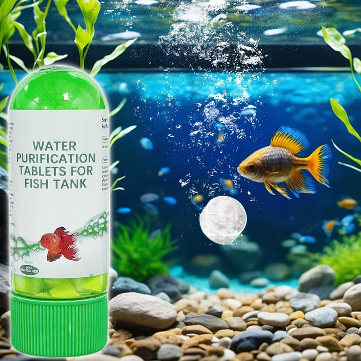 2025 New Aquarium Water Purifier Tablets Clears Turbid Water Instantly Safe for All Fish Tanks Portable Fast Acting Formula 30 Tablets Per Pack Long Lasting Results