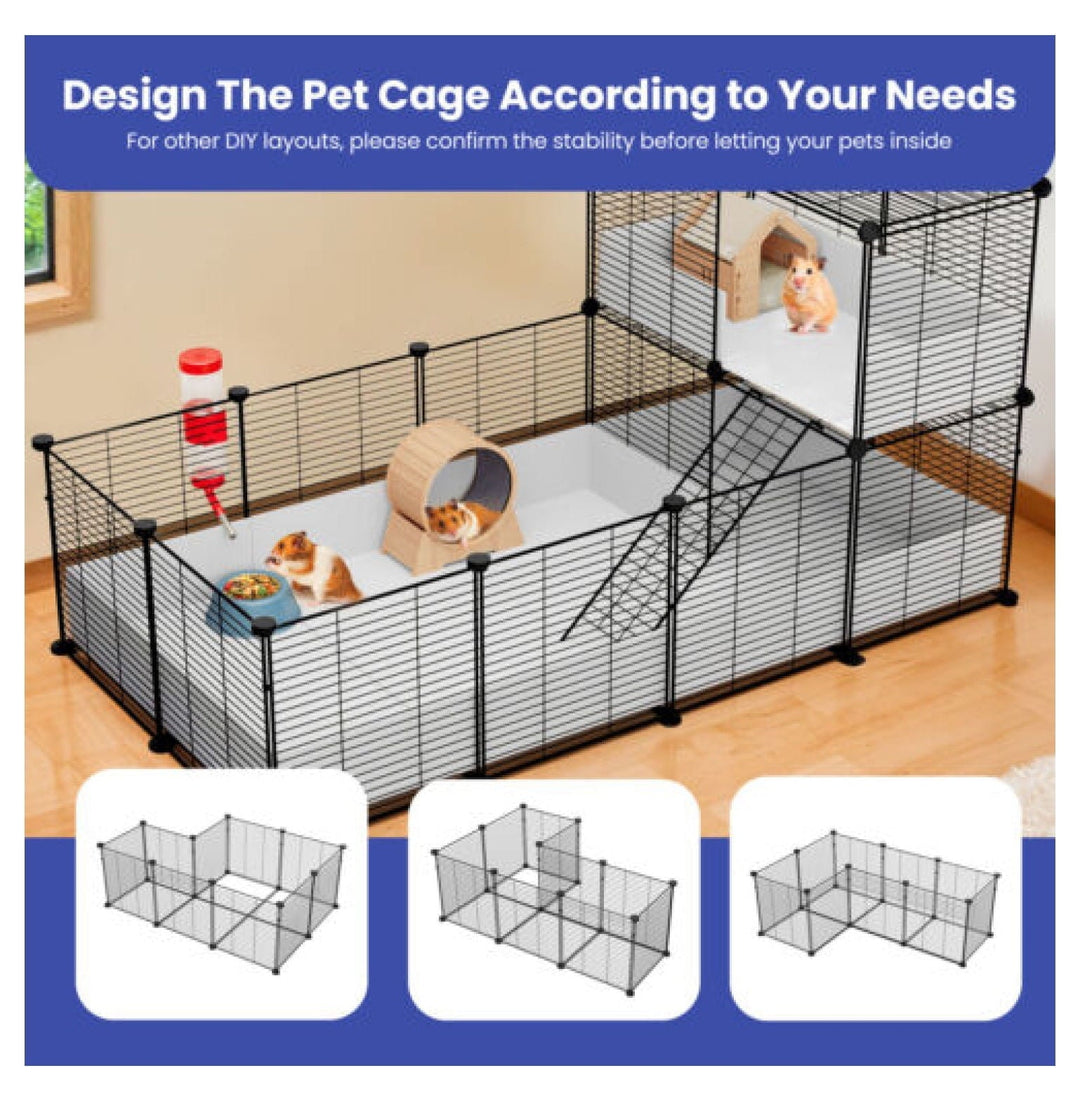 JTAOT DIY Guinea Cage Hamster Playpen Rabbit Enclosure Waterproof Metal 55,5" x 28"