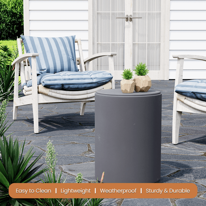 MOALCOFER Outdoor side table,Round Patio Accent Table for Garden
