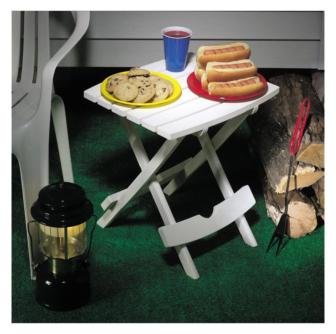 Manufacturing 8500--4702 Plastic Quik-Fold Side Table 2 Pack, White