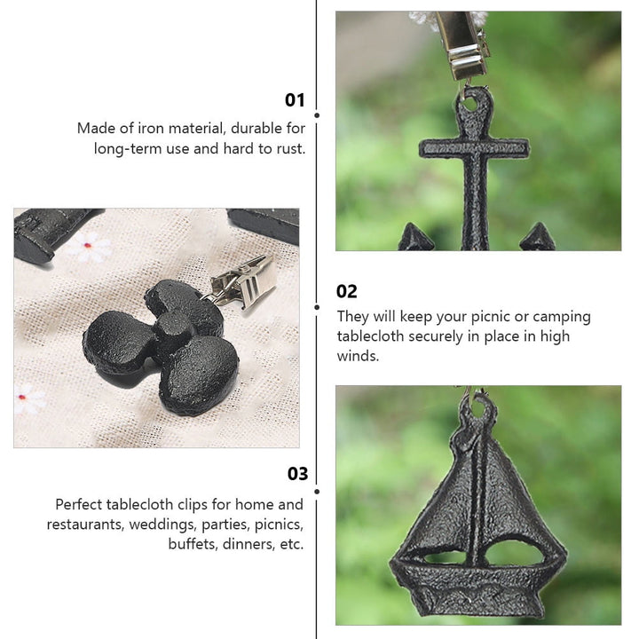 Hytrove 1 Set Picnic Table Weights Dark Brown Iron for Buffets