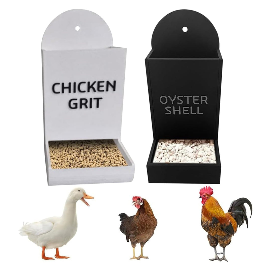 BULLPAW 2Pcs Chicken Oyster Shell Feeder 3D Printed Dual Purpose Hanging Chicken Feeder Trough Precision Nutrition Gravities Poultry Feeder Coop Accessories