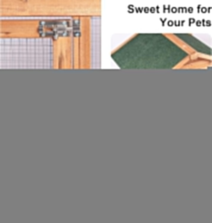 80'' Large Chicken Coop with Nesting Box,Wooden Hen House for 2-4 Chickens,Outdoor Chicken House with Removable Tray,Run&Waterproof Roof,Duck Coop,Yard
