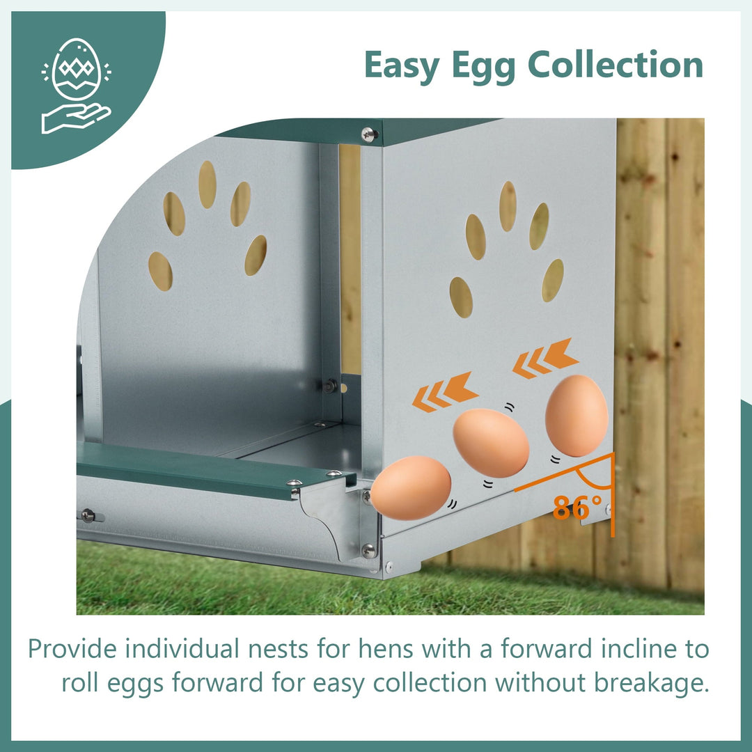 Chicken Nesting Boxes for Laying Eggs, 3 Compartment Metal Hen Nest Box, Wall Mounted Chicken Coop, Easy to Clean & Rust Resistant, Ideal for All Chicken Breeds