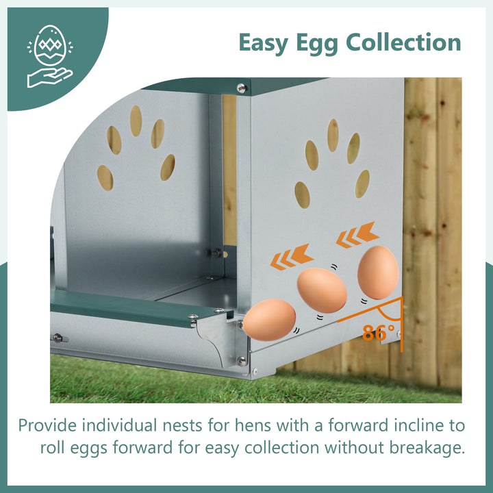 Chicken Nesting Boxes for Laying Eggs, 3 Compartment Metal Hen Nest Box, Wall Mounted Chicken Coop, Easy to Clean & Rust Resistant, Ideal for All Chicken Breeds
