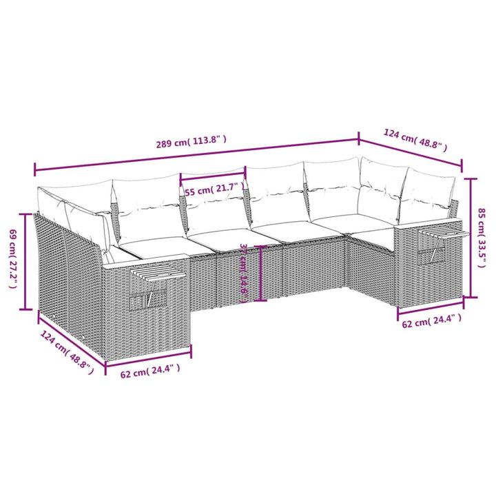 vidaXL Garden Sofa Set Gray