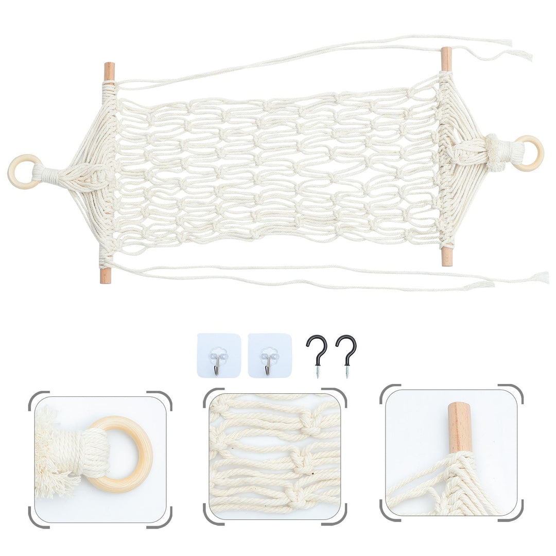TAILTOSS 1 Set Fruit Hammock for Kitchen with White Cotton and Composite Material