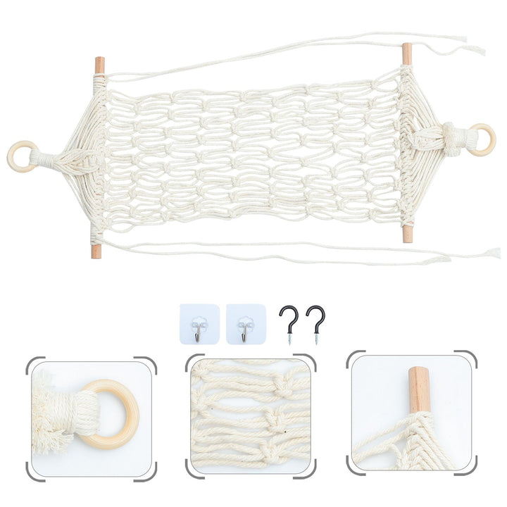 TAILTOSS 1 Set Fruit Hammock for Kitchen with White Cotton and Composite Material