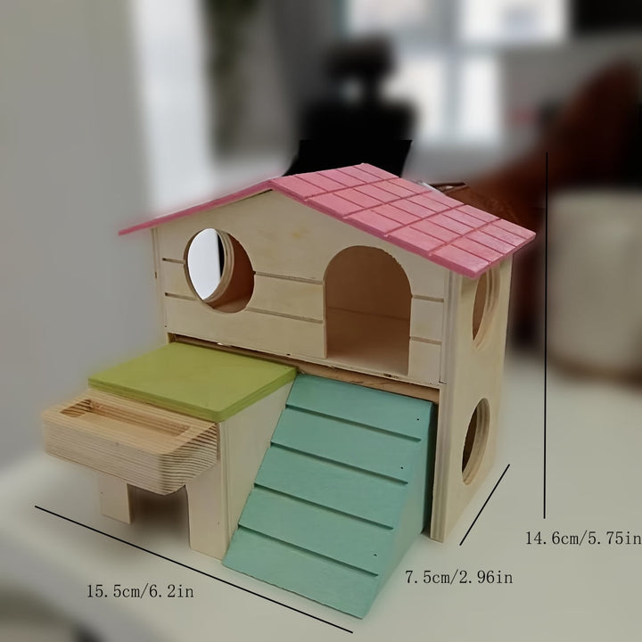 Wooden Hamster House Wooden Hideaway House Hamster Sleeping Nest Small Animals House Wooden Mouse Cage Small Rat House Hamster Hut Small Hamster House Solid Wood